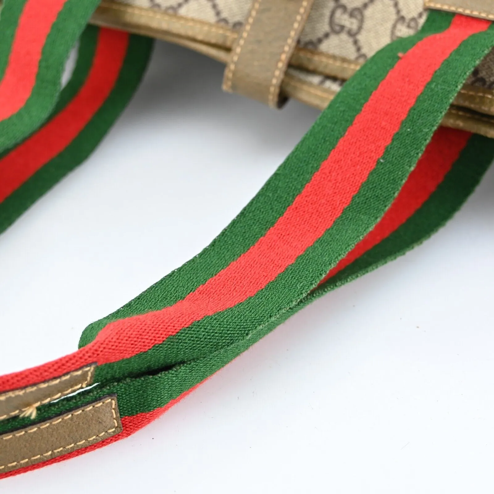 Gucci Plus Web Sherry Line Boston Bag