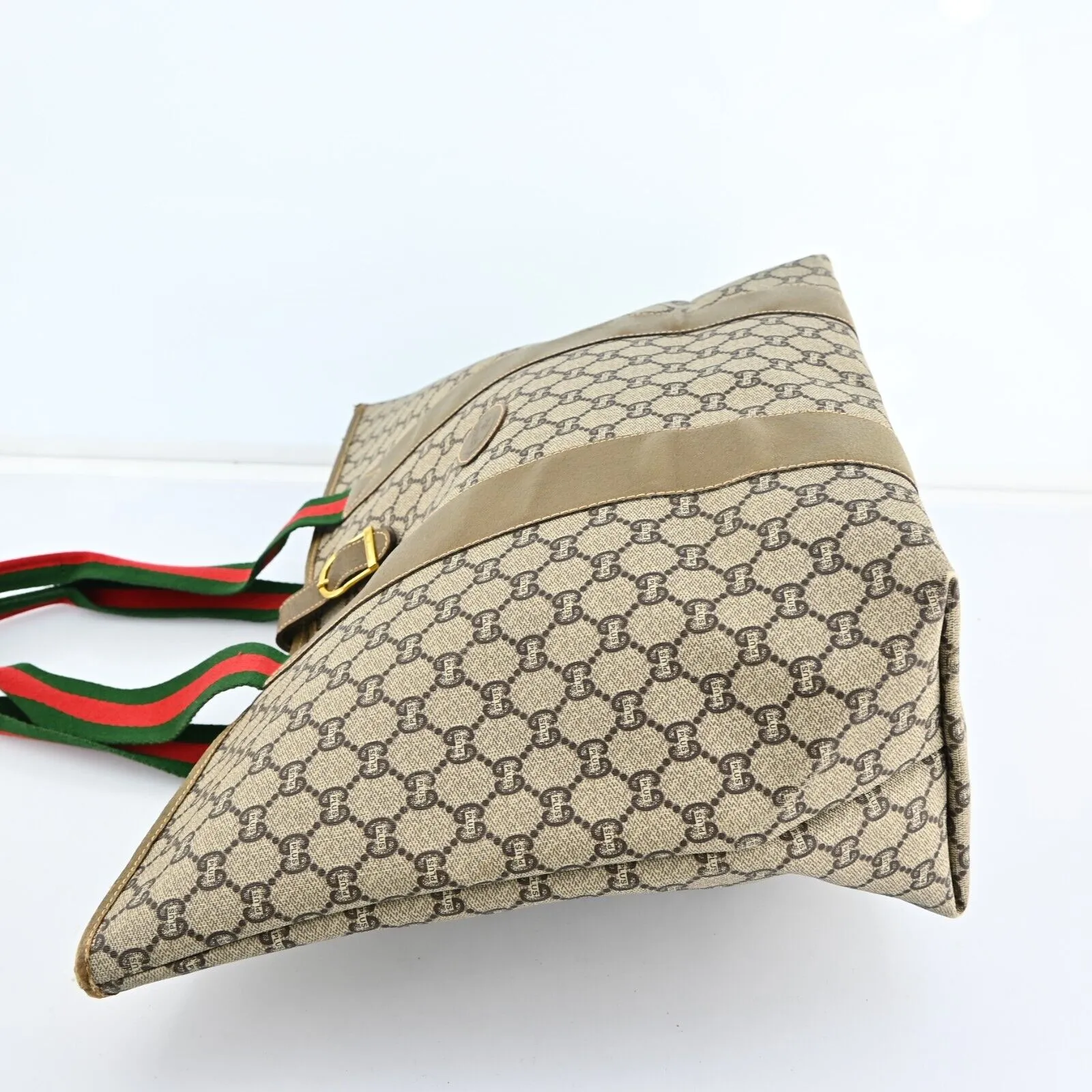 Gucci Plus Web Sherry Line Boston Bag