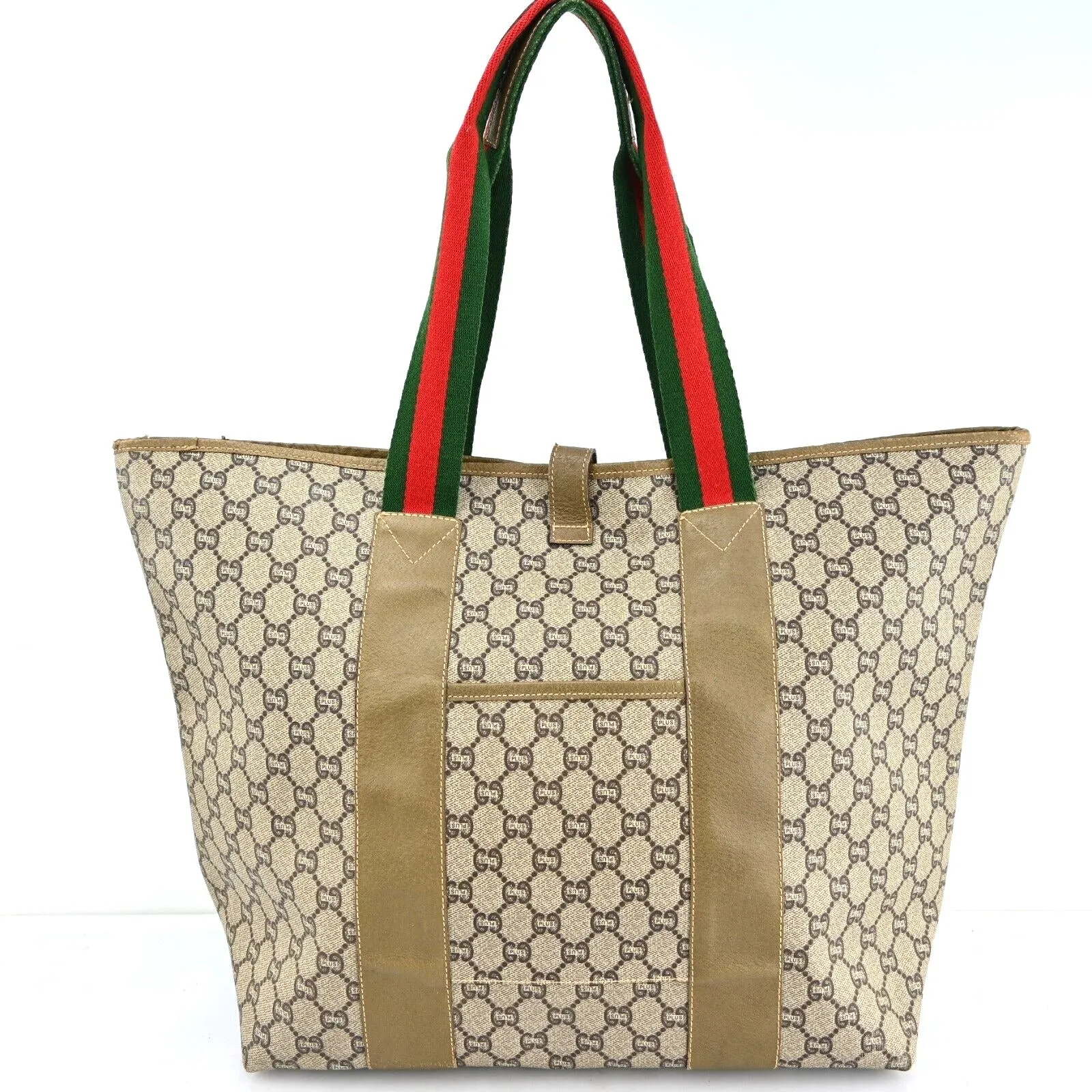 Gucci Plus Web Sherry Line Boston Bag