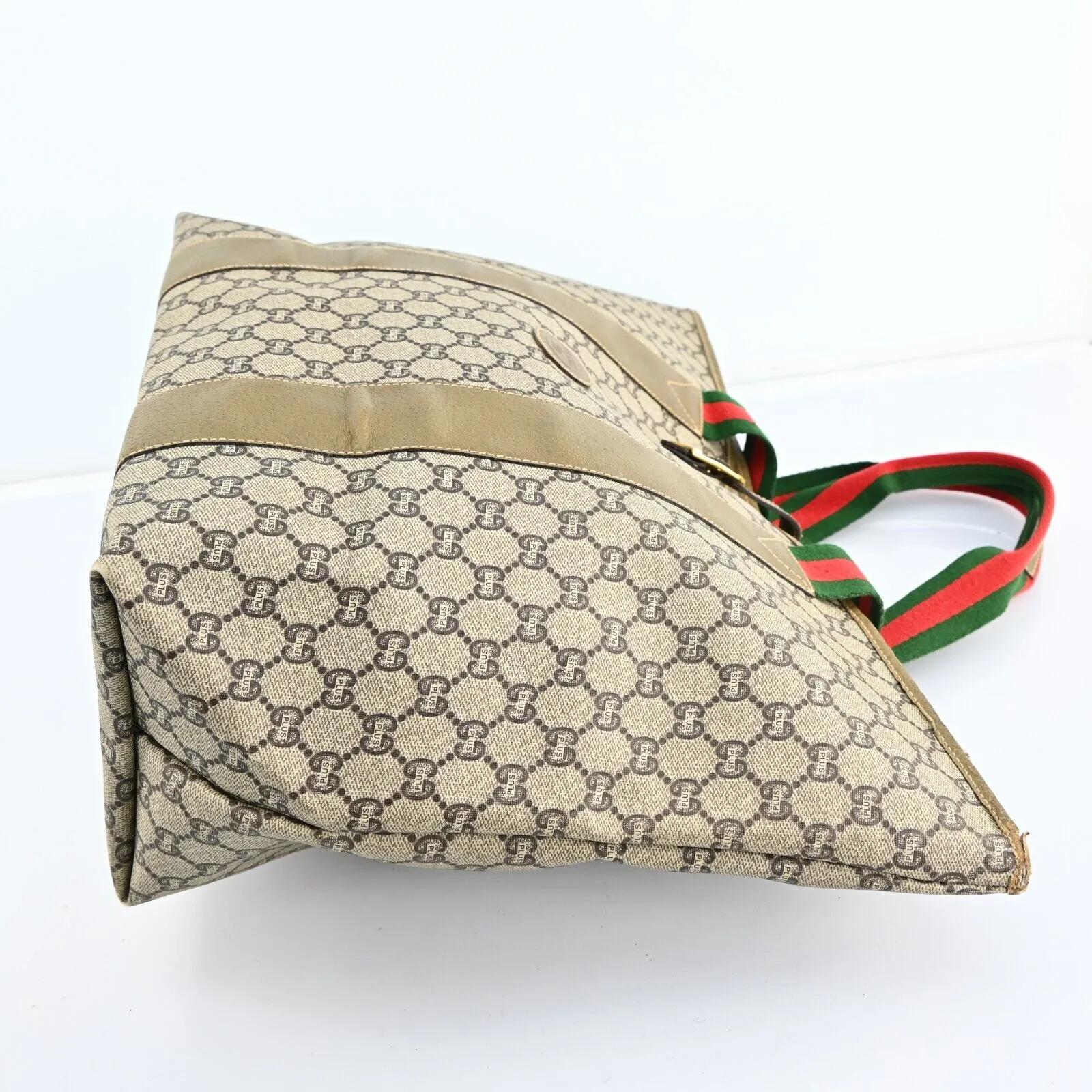Gucci Plus Web Sherry Line Boston Bag