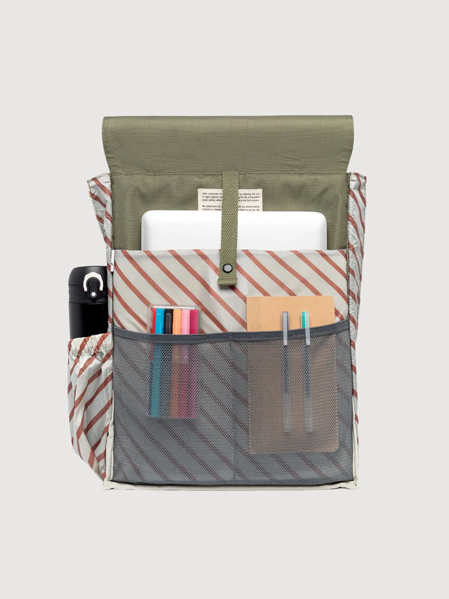 Handy Stripes Olive Backpack | Lefrik