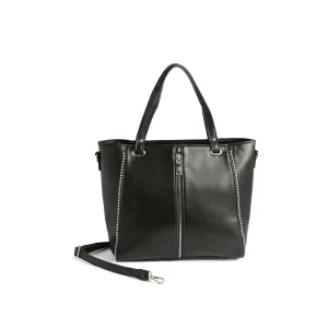 Jenna Studded Tote   Crossbody - Black