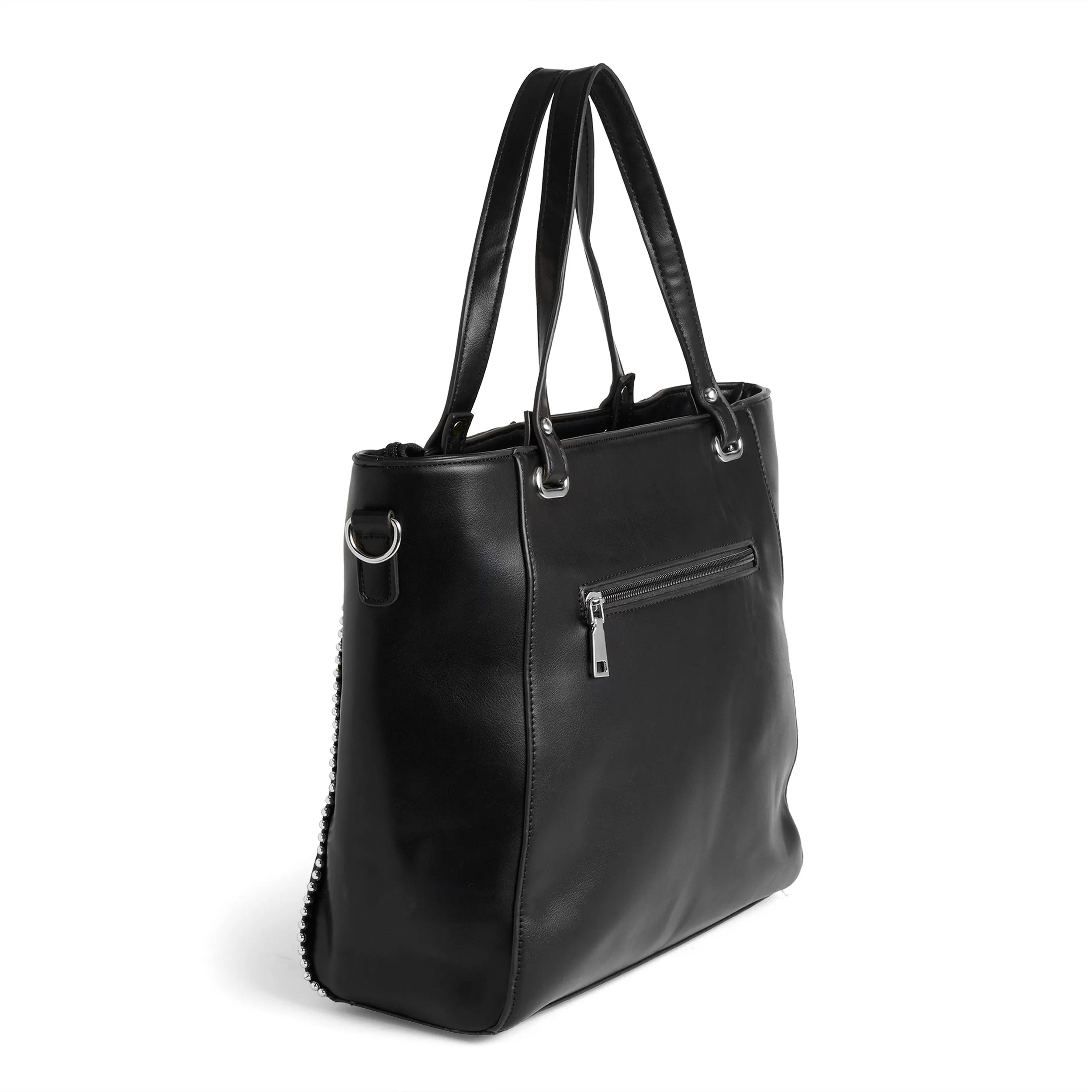 Jenna Studded Tote   Crossbody - Black