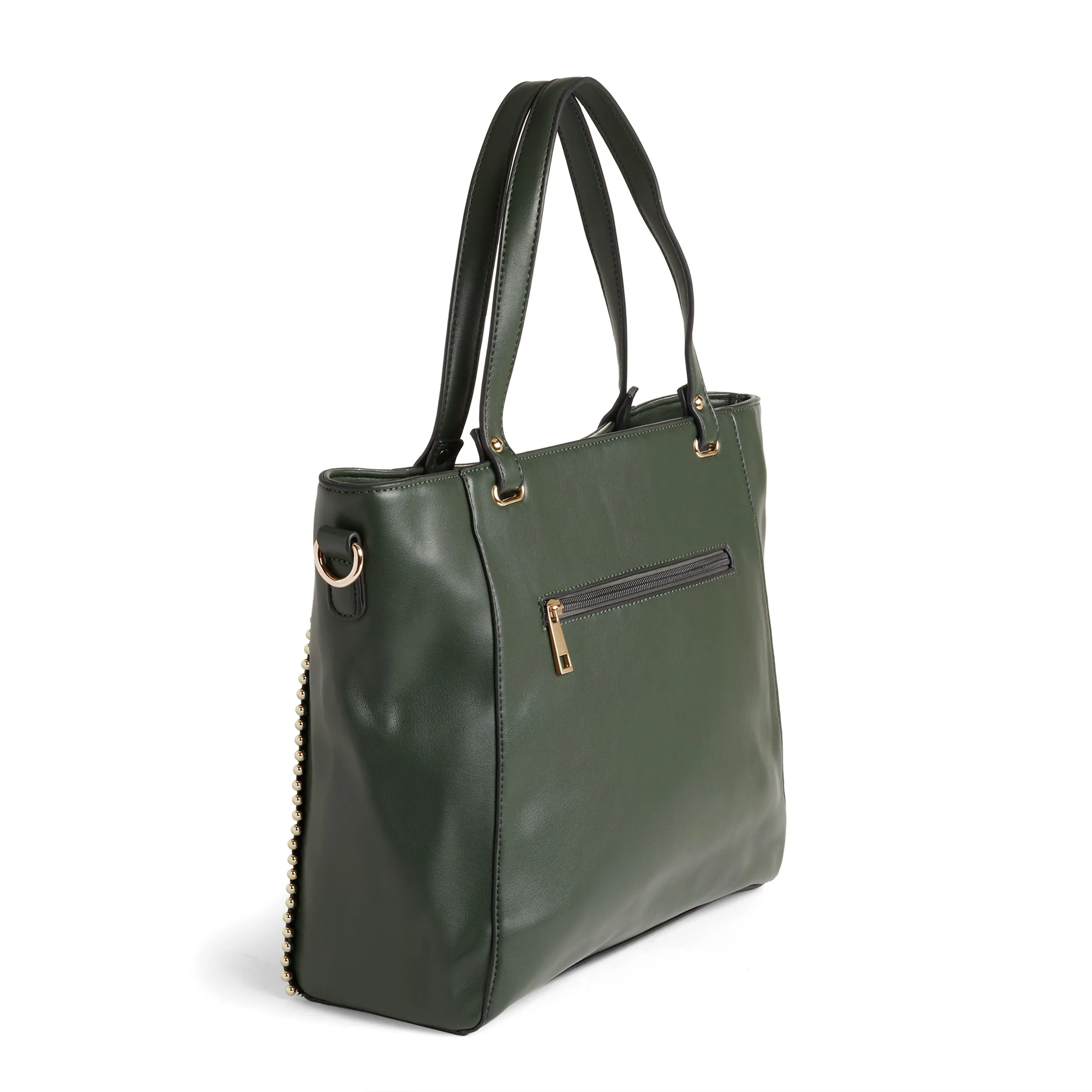 Jenna Studded Tote   Crossbody - Pine
