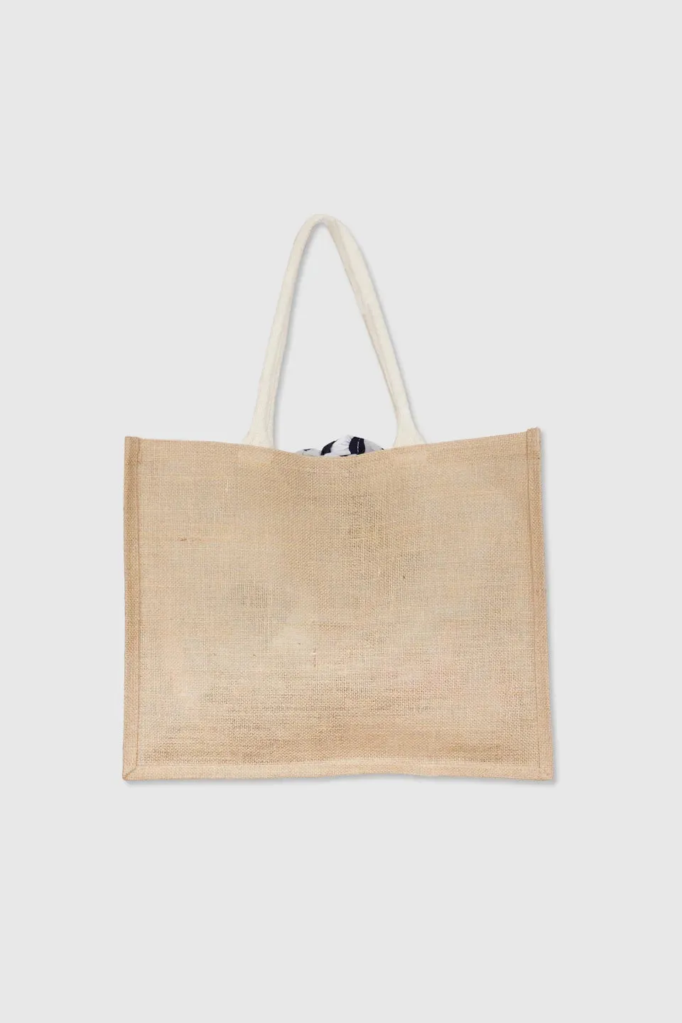 Jute Bag with Yukata Patchwork Detailings