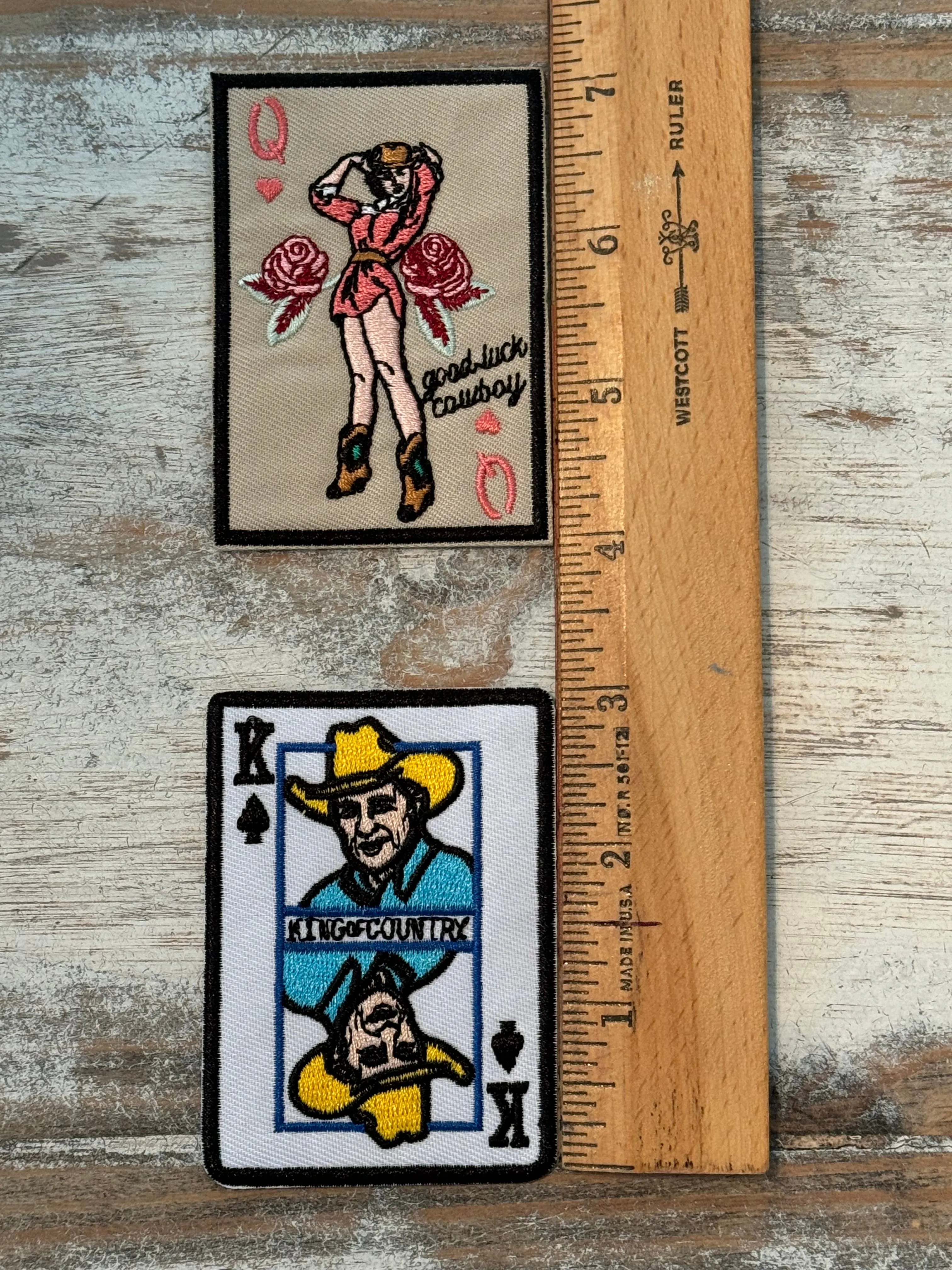 King George Playing Card Iron On Patch