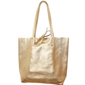 Large Tote Bag | Metallic Gold