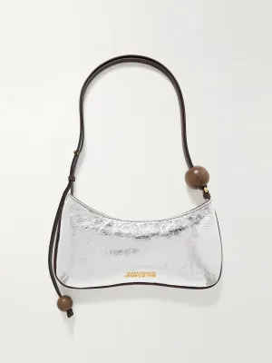 Le Bisou Perle embellished metallic crinkled-leather shoulder bag