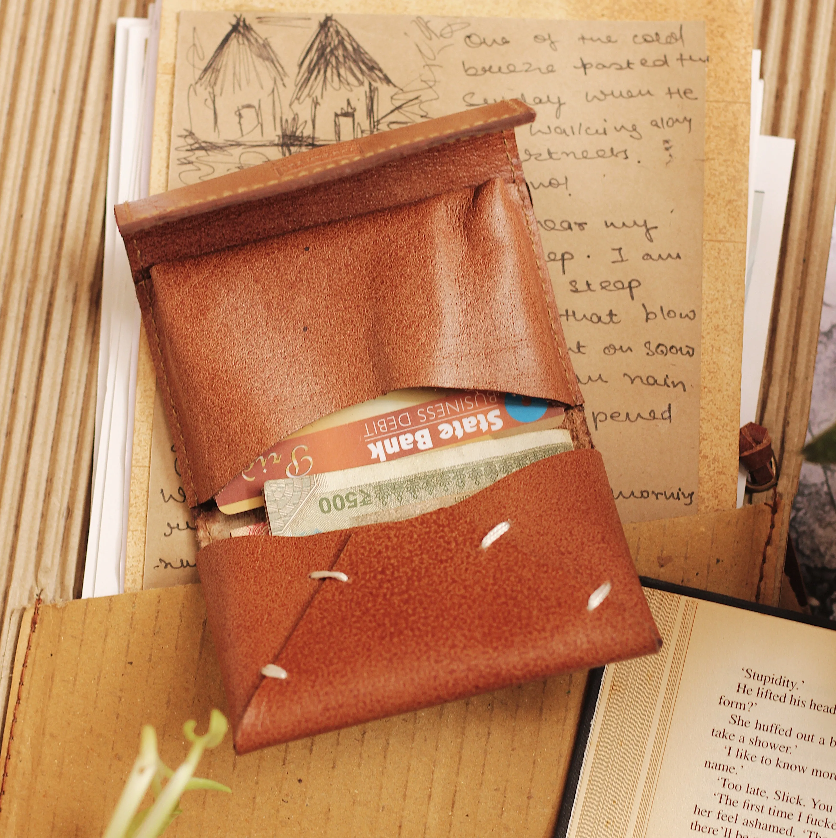 Leather Card Holder- Black