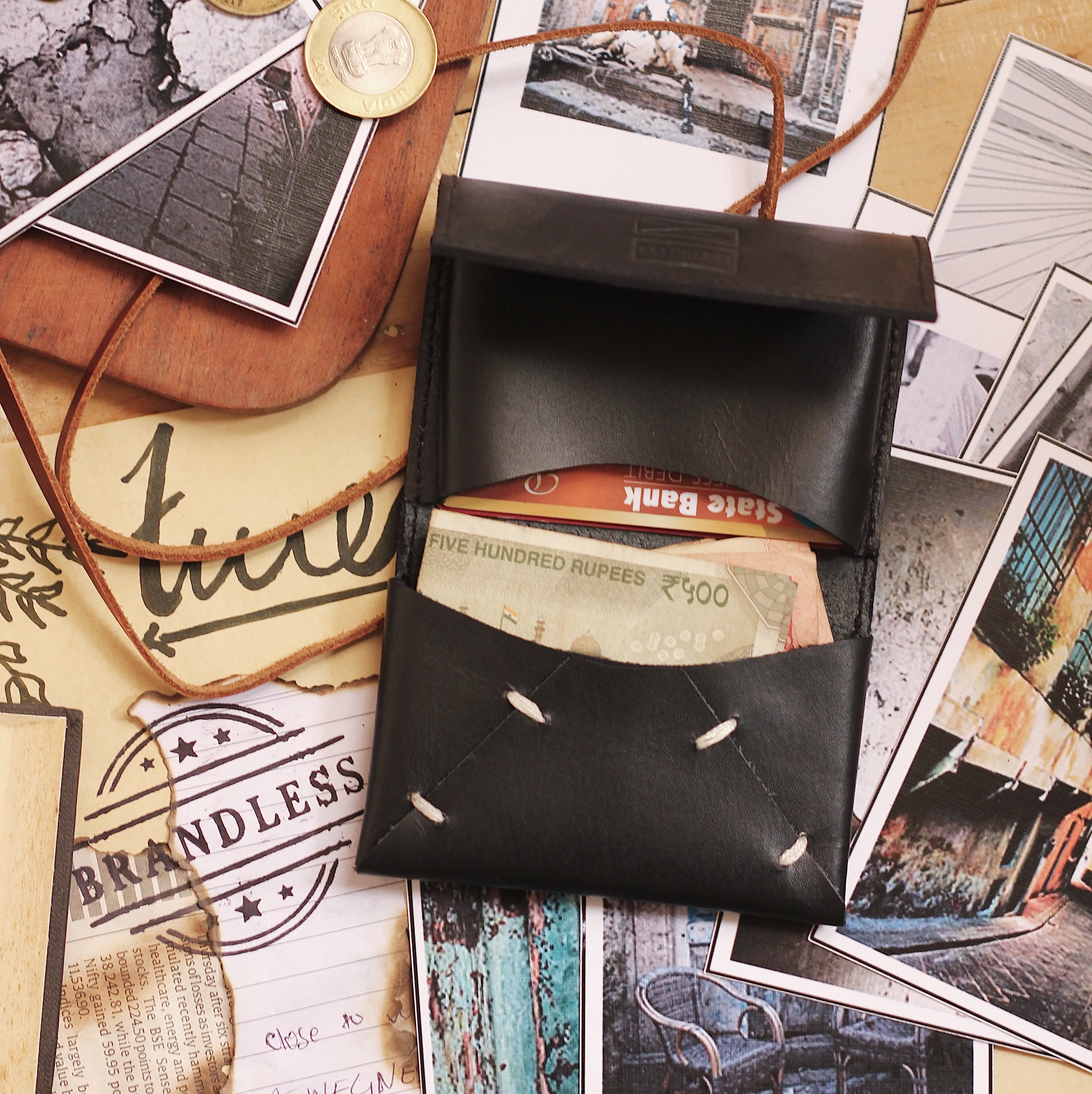 Leather Card Holder- Black