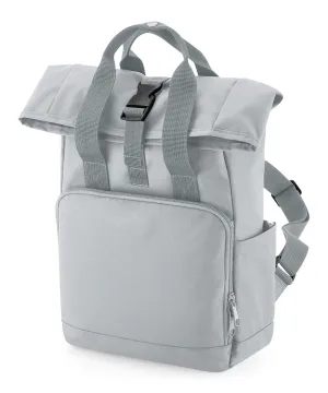 Light Grey - Recycled mini twin handle roll-top backpack