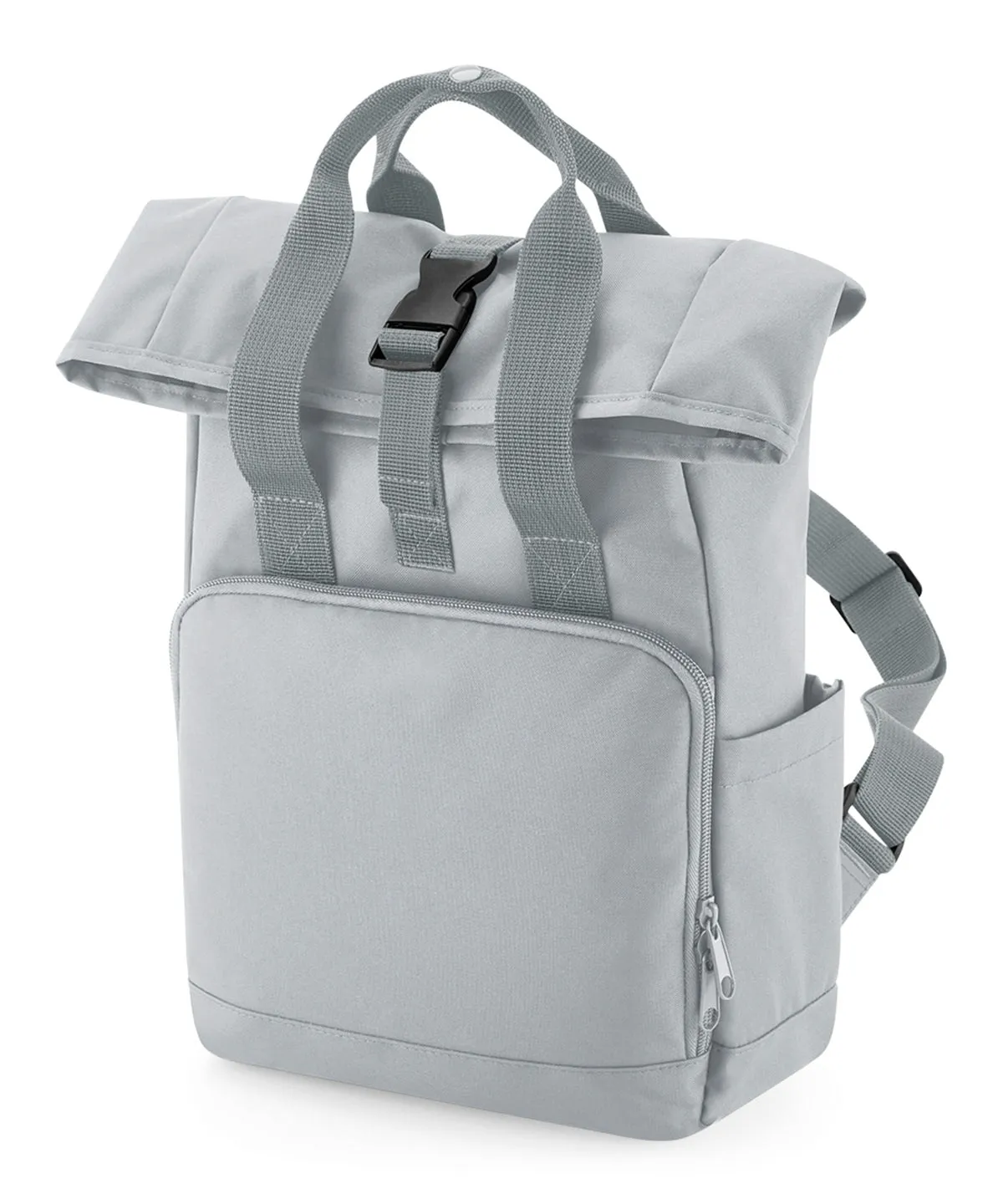 Light Grey - Recycled mini twin handle roll-top backpack