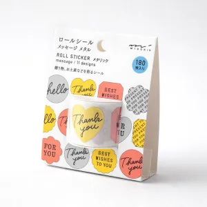 MIDORI Roll Sticker // Metallic Metal Message