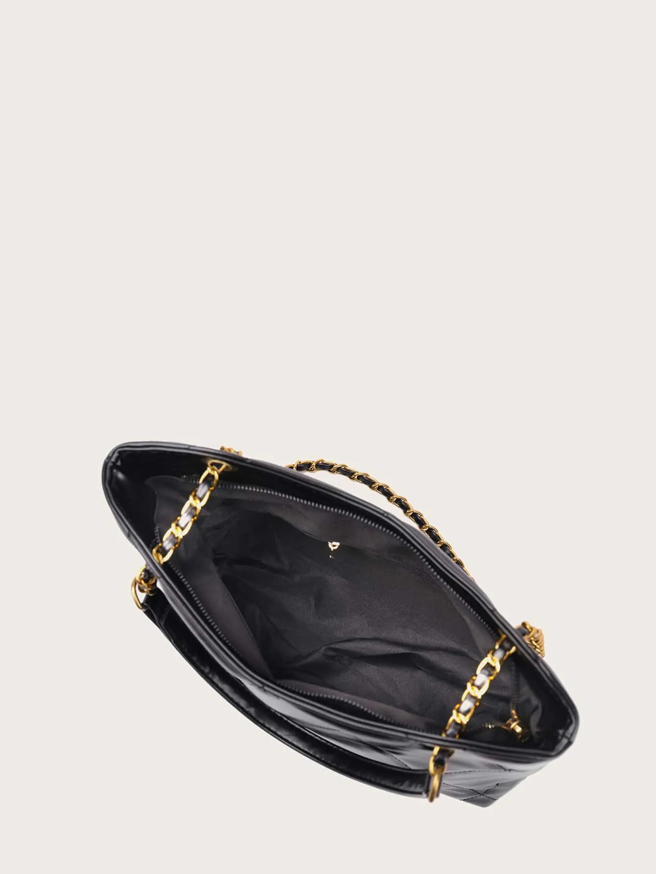 Minimalist Quilted Chain Shoulder Tote Bag