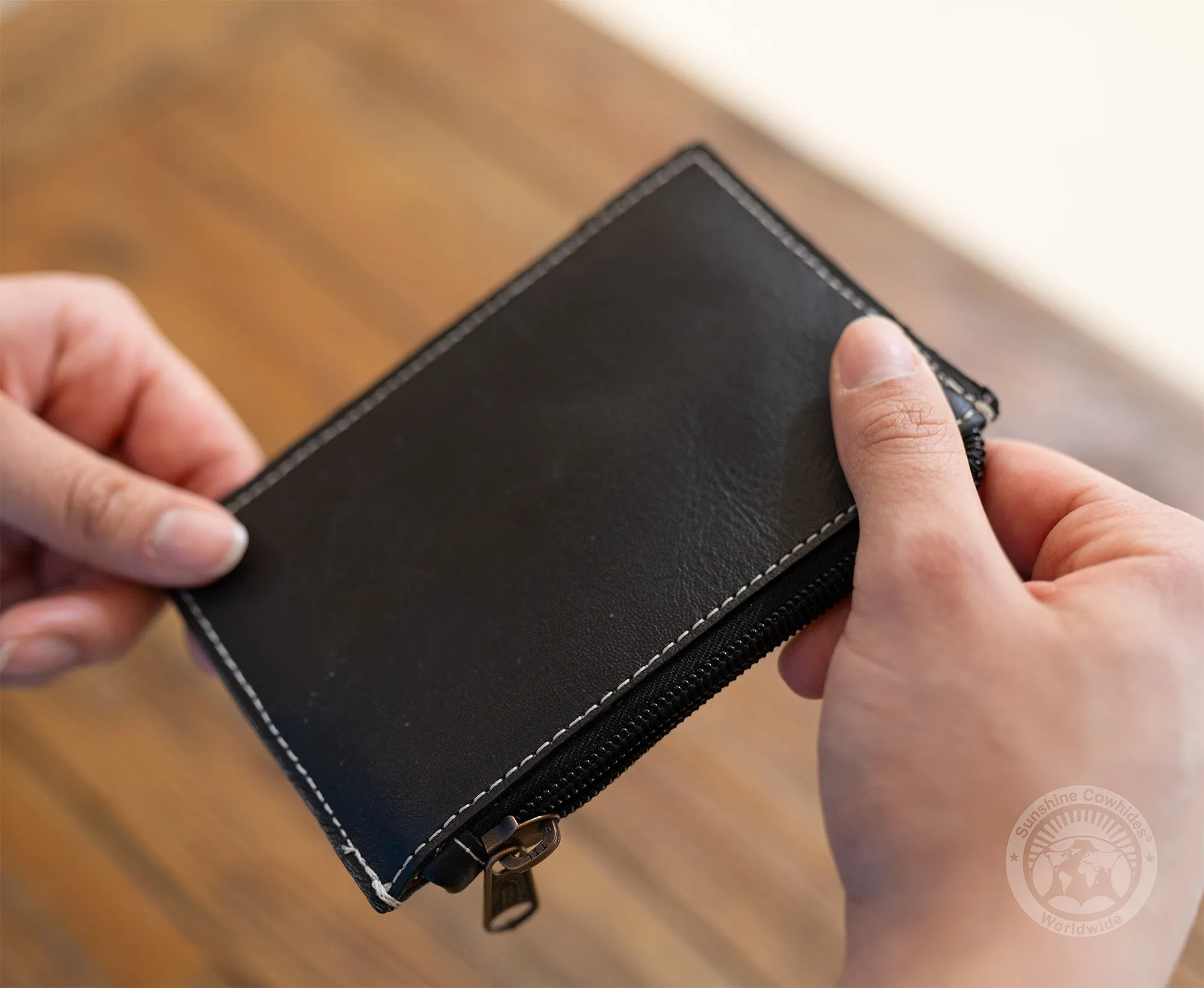 Natural Cowhide Leather Card Holder