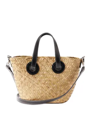 Neutral Woven Small Basket Bag