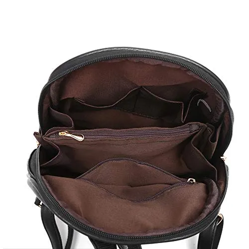 Nevenka Brand Women Bags Backpack Purse PU Leather Zipper Bags Casual Backpacks Shoulder Bags (Butterum)