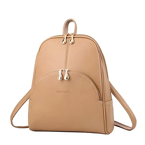 Nevenka Brand Women Bags Backpack Purse PU Leather Zipper Bags Casual Backpacks Shoulder Bags (Butterum)