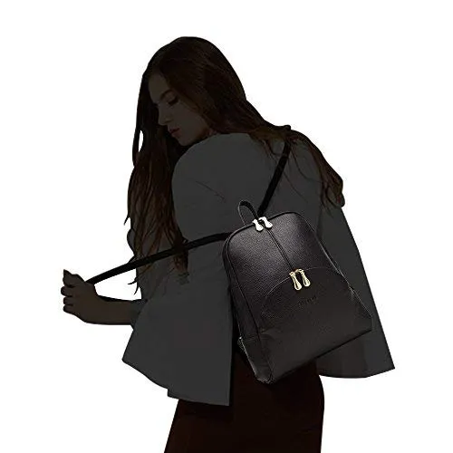 Nevenka Brand Women Bags Backpack Purse PU Leather Zipper Bags Casual Backpacks Shoulder Bags (Purple)