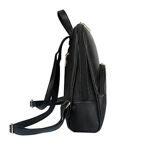 Nevenka Brand Women Bags Backpack Purse PU Leather Zipper Bags Casual Backpacks Shoulder Bags (Purple)