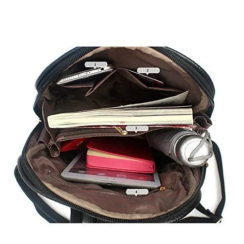 Nevenka Brand Women Bags Backpack Purse PU Leather Zipper Bags Casual Backpacks Shoulder Bags (Purple)