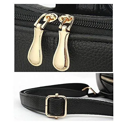 Nevenka Brand Women Bags Backpack Purse PU Leather Zipper Bags Casual Backpacks Shoulder Bags (Purple)