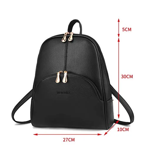 Nevenka Brand Women Bags Backpack Purse PU Leather Zipper Bags Casual Backpacks Shoulder Bags (Shaded Spruce)
