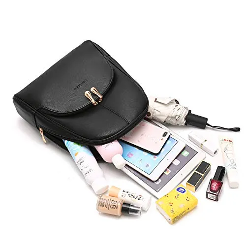Nevenka Brand Women Bags Backpack Purse PU Leather Zipper Bags Casual Backpacks Shoulder Bags (Shaded Spruce)