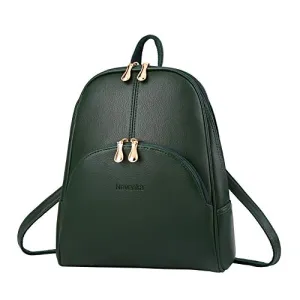 Nevenka Brand Women Bags Backpack Purse PU Leather Zipper Bags Casual Backpacks Shoulder Bags (Shaded Spruce)