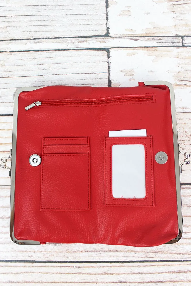 NGIL Twice as Nice Clutch Wallet in Red