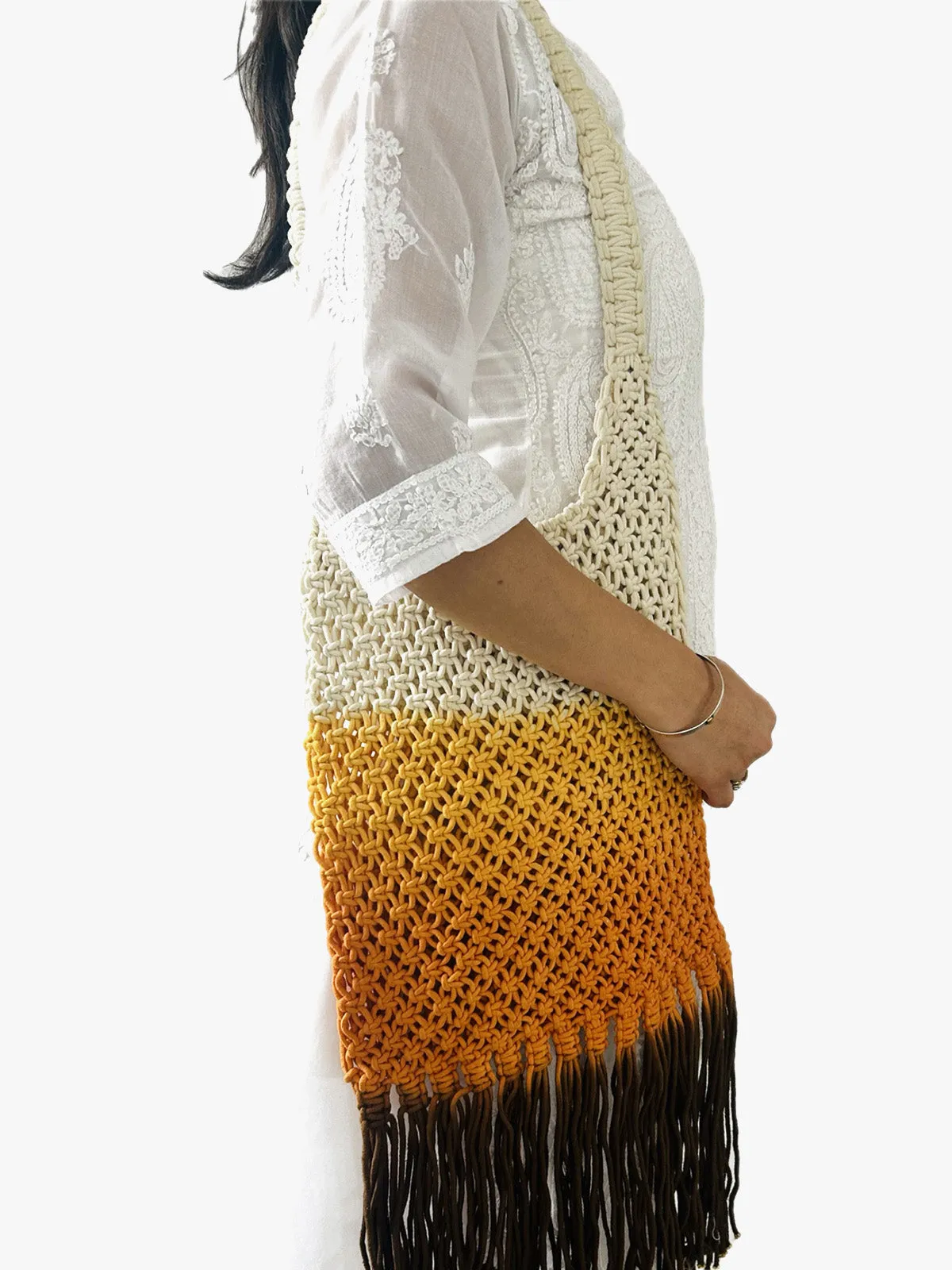 Ombre Macrame Tote Bag