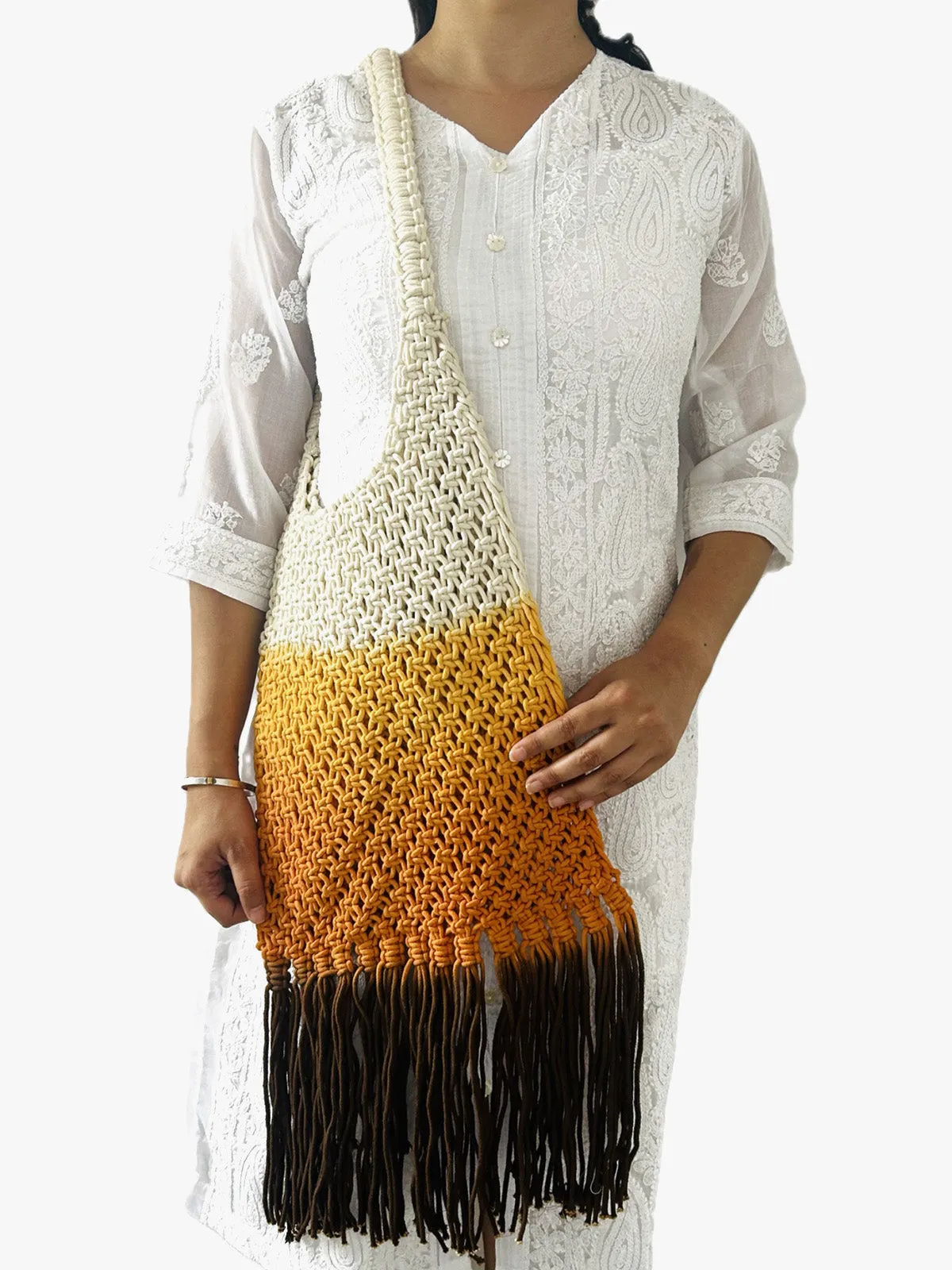 Ombre Macrame Tote Bag