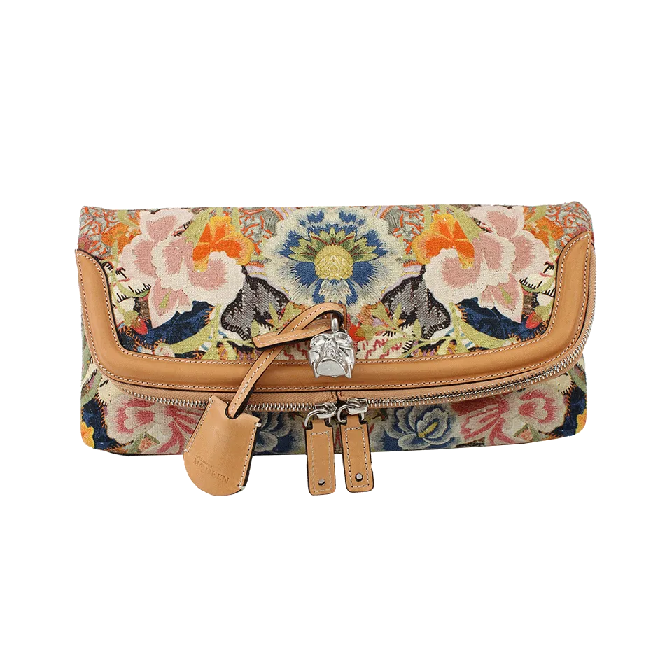 Padlock Rose Print Clutch