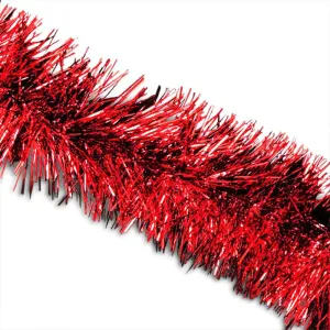 Red Metallic Tinsel Wired Cord - 4" x 50 Feet