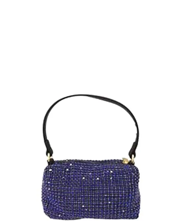 Royal Blue Rhinestone Petite Convertible Clutch Bag