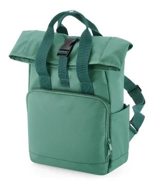 Sage Green - Recycled mini twin handle roll-top backpack