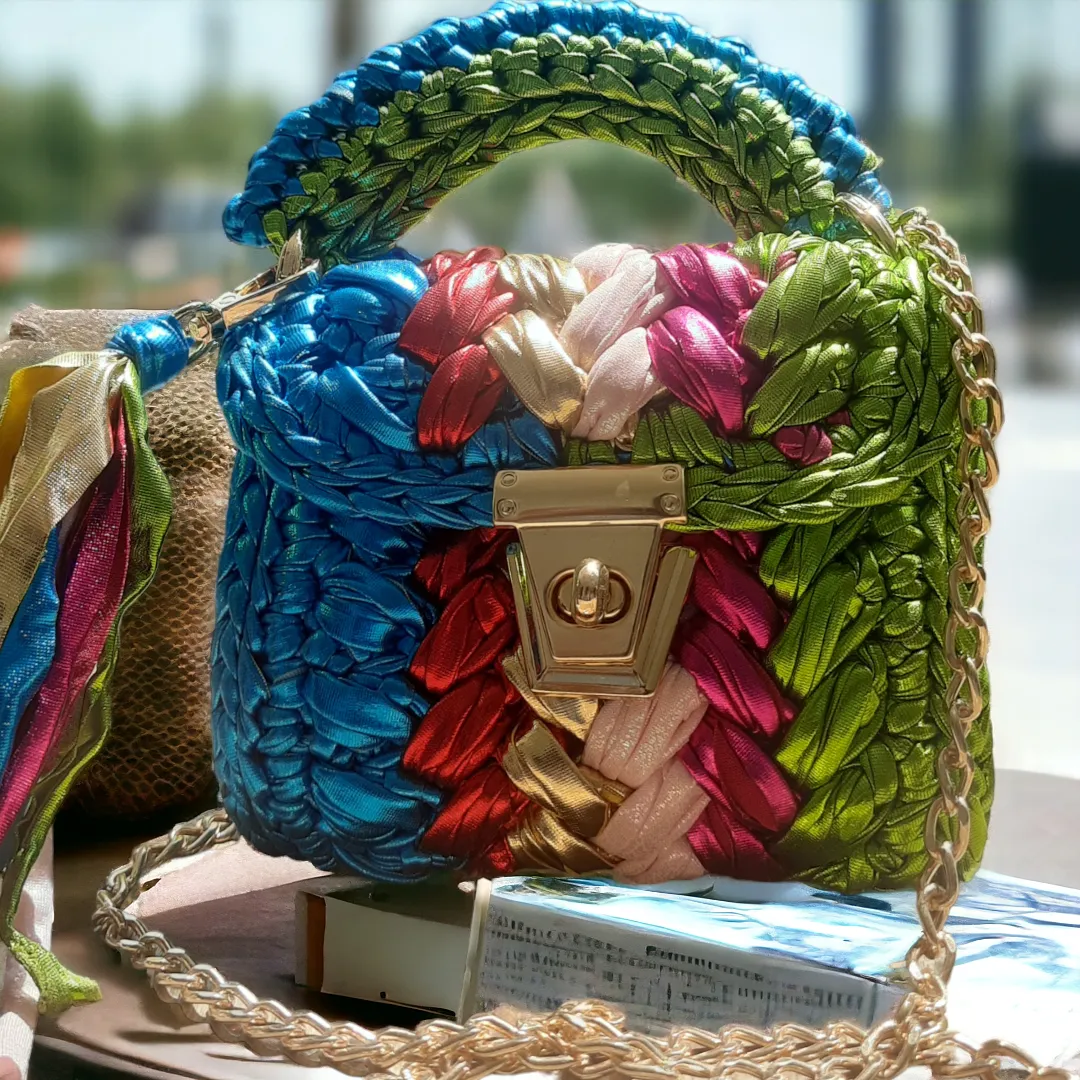 Shiroli Handmade Designer Metallic Particolored Mini Bag