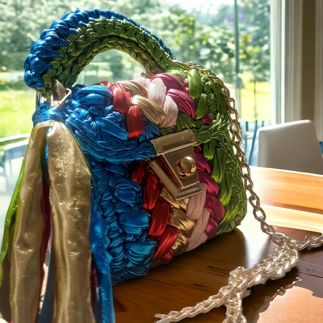 Shiroli Handmade Designer Metallic Particolored Mini Bag