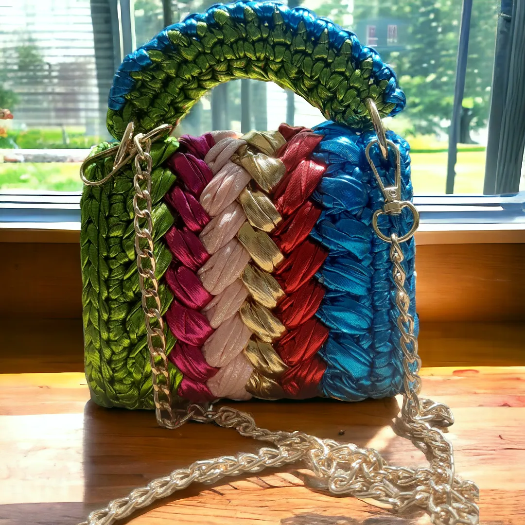Shiroli Handmade Designer Metallic Particolored Mini Bag