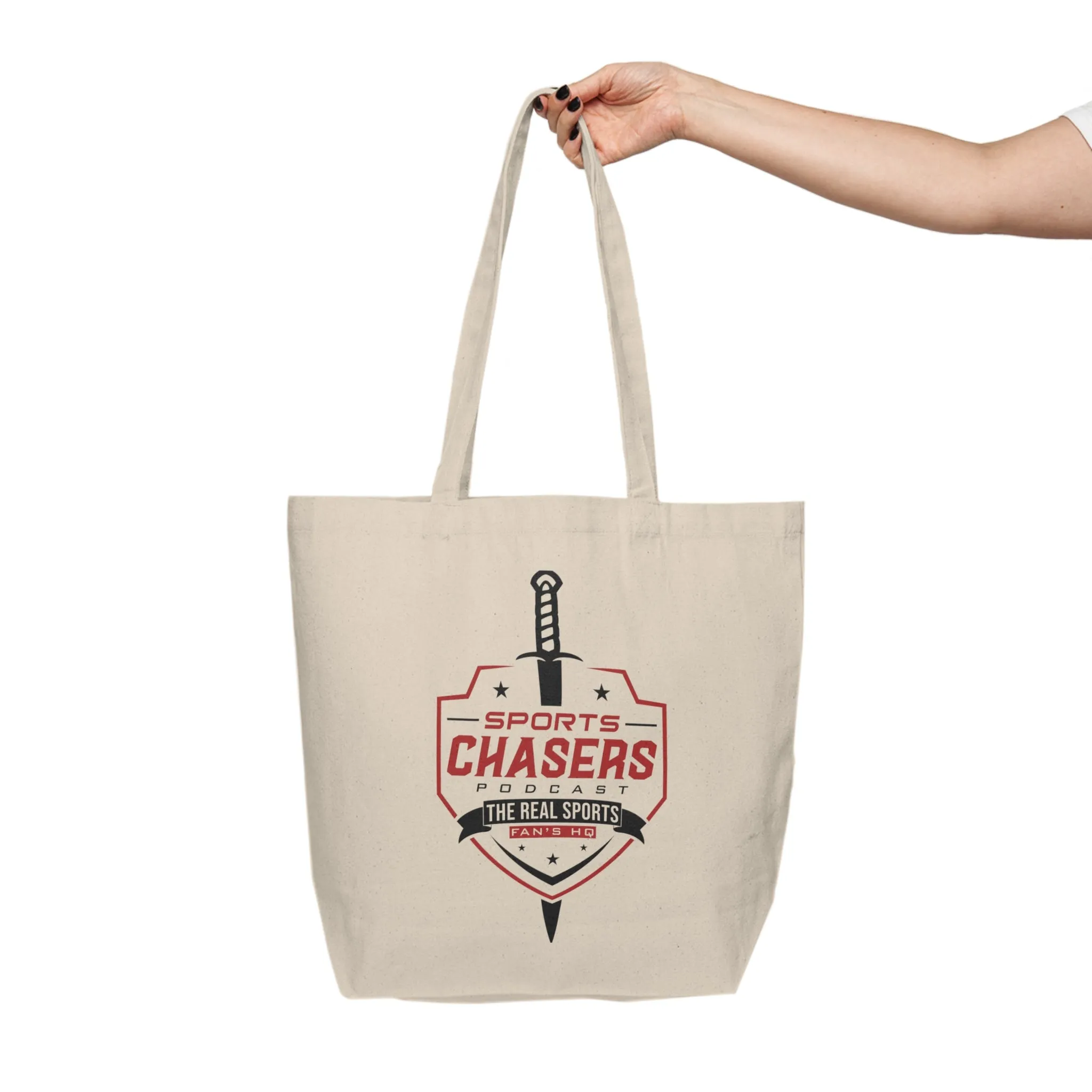 Sports Chasers Podcast "New" The Real Sports Fan's HQ Canvas Shopping Tote