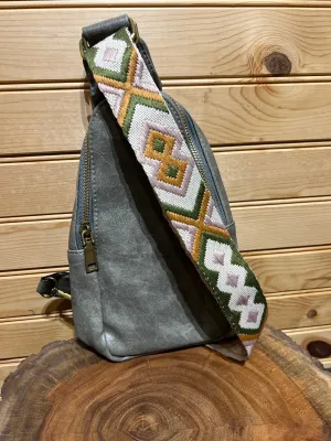 Vegan Leather Sling Bag - Slate