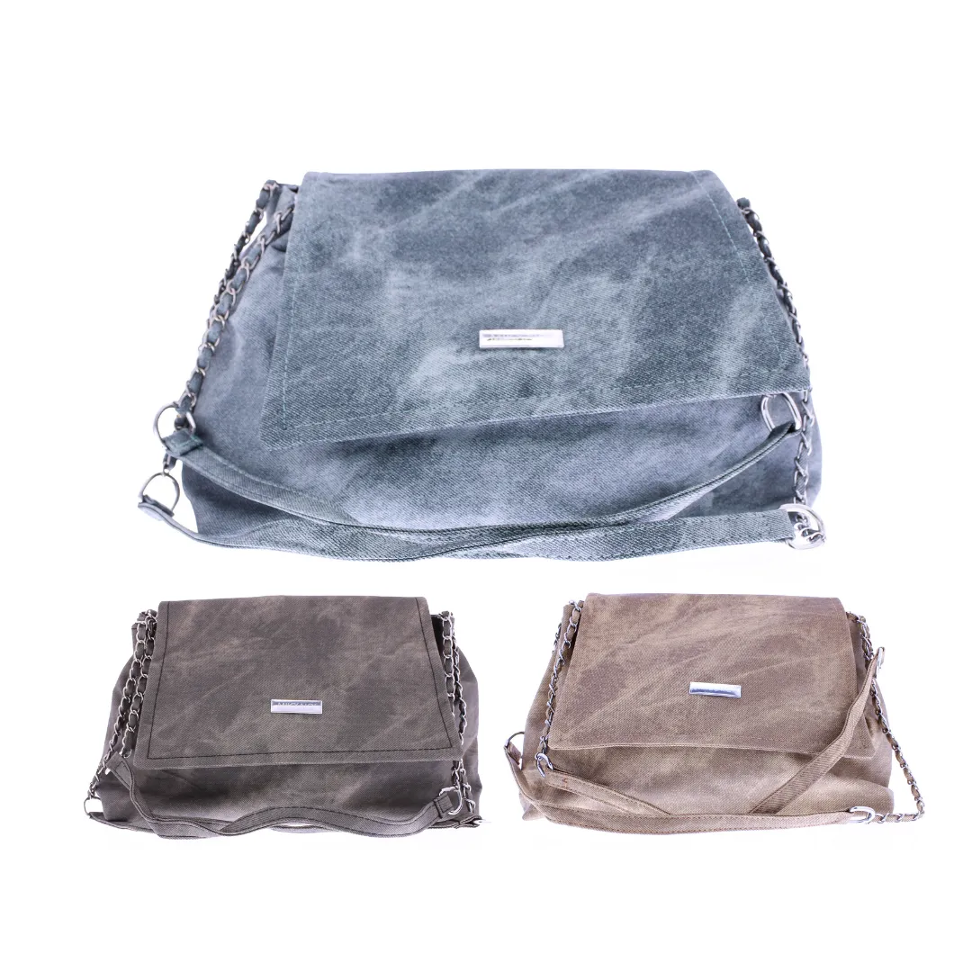 Washed Canvas Satchel Bag