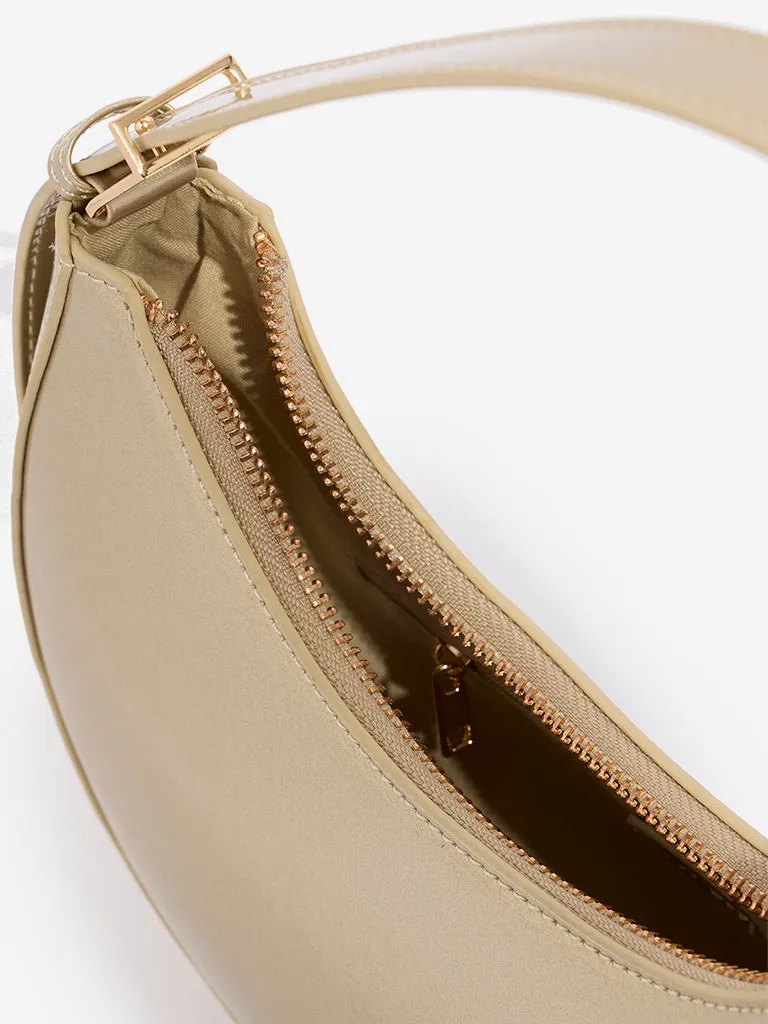 Westside Gold Glossy Baguette Bag