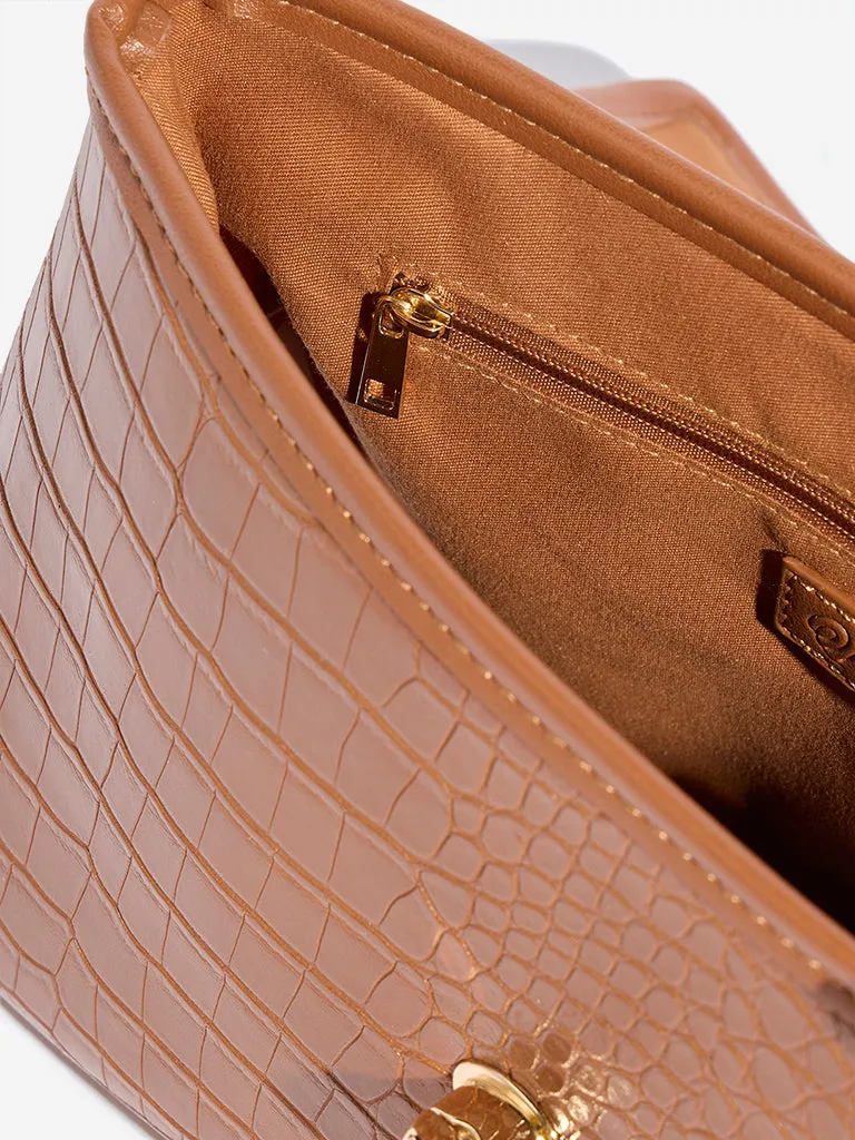 Westside Tan Textured Sling Bag