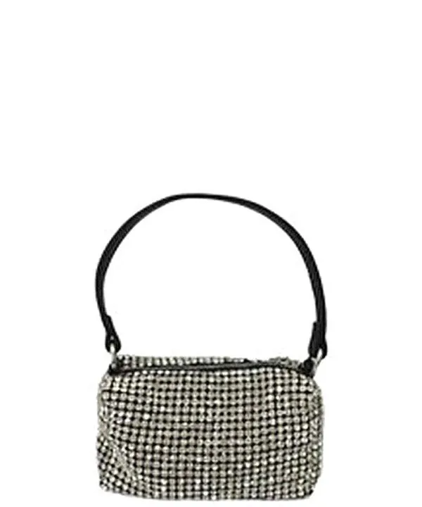 White Rhinestone Petite Convertible Clutch Bag