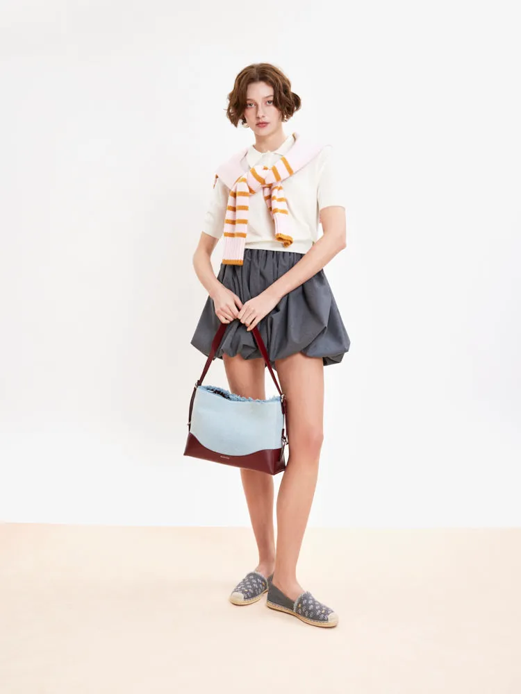 Wrenley Denim Fringe Bag