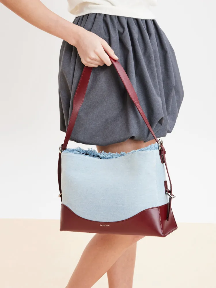 Wrenley Denim Fringe Bag